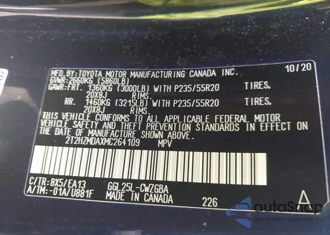 2021 Lexus Rx 350 z USA, uszkodzony, nr VIN 2T2HZMDAXMC264109